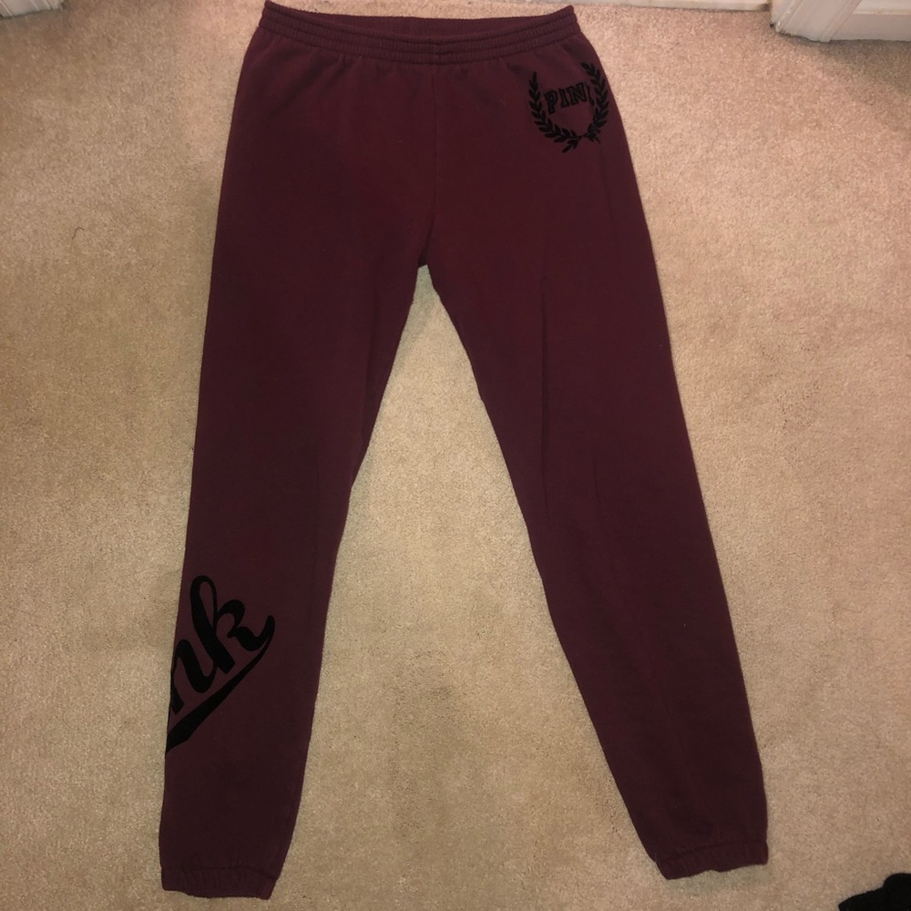 VS PINK maroon sweatpants